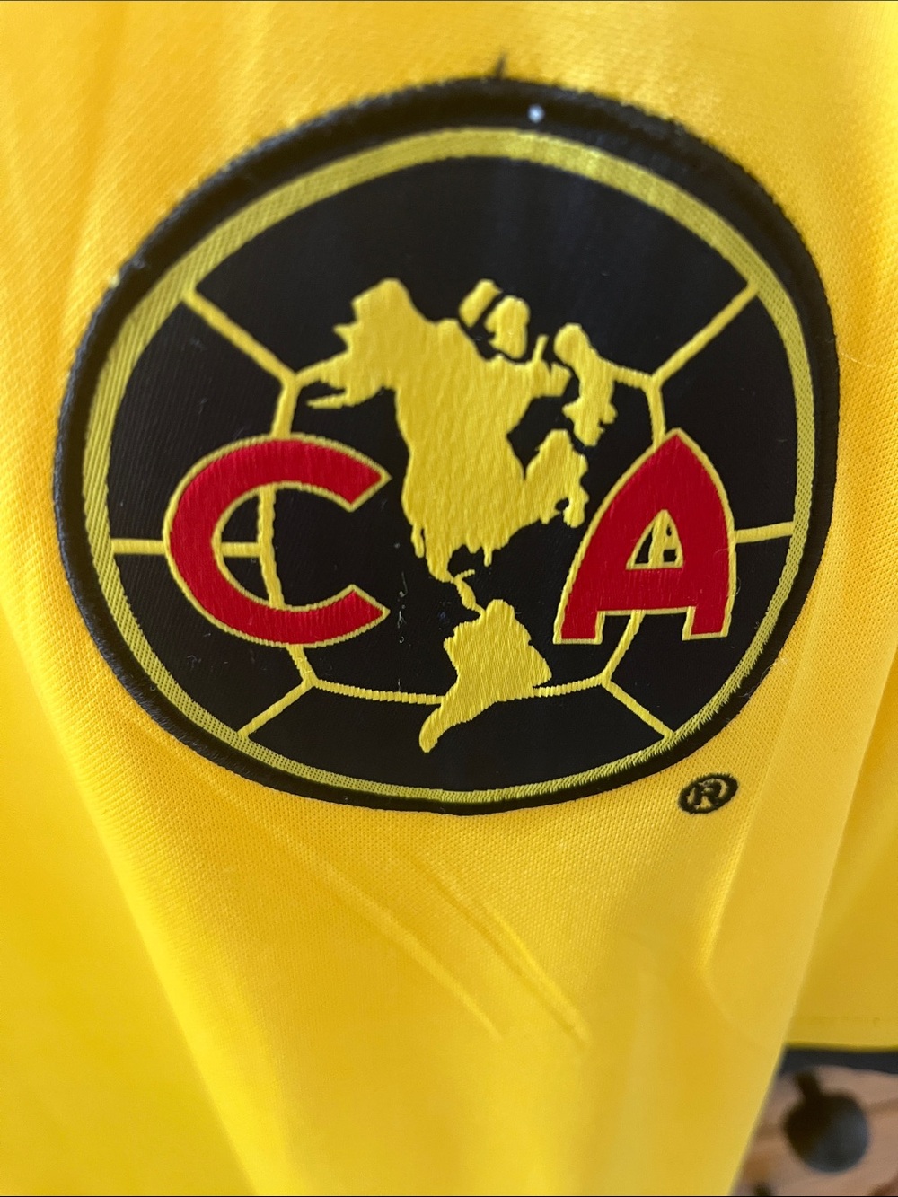 Club América Yellow Soccer Jersey with Navy Blue Trim - Picture 3 of 7